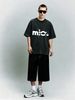 Vintage Washed Split Abstract MIO Letter Graphic 230g Cotton T-Shirt Men's Casual Streetwear Tee_viptrois.com