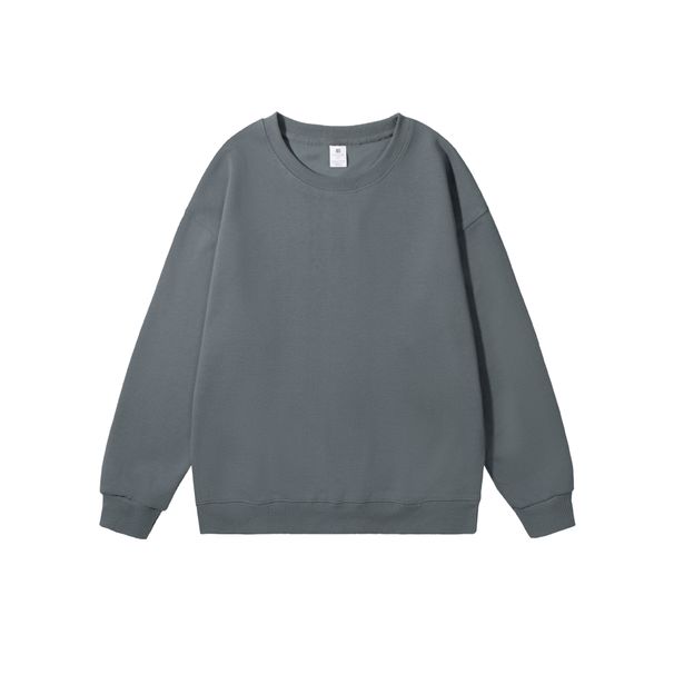 K Loose Solid Color Men's Round Neck Sweatshirt With Casual Long Sleeves_viptrois.com