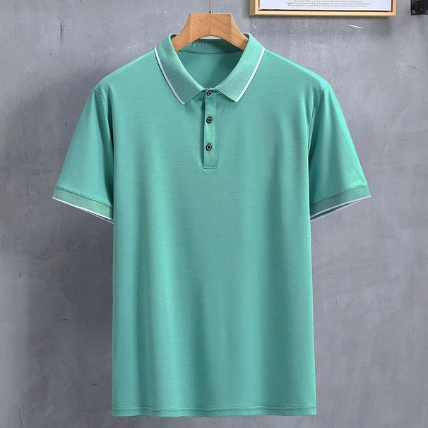 Men's Clothing Plus Size Summer New Men's Short Sleeved Polo Shirt Thin Plus Size Loose Lapel Boys Short Sleeved T Shirt Tops_viptrois.com