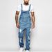 Fashion Men's Strappy Denim Rompers Ripped Jeans Trousers_viptrois.com