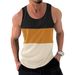 Men's Vest Stitching Contrast Color Sports Fitness Loose Running Vest_viptrois.com