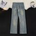 Men's Distressed Gradient Blue Jeans - Loose Fit Straight Leg Vintage Streetwear Pants (Sizes S-3XL)_viptrois.com