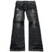 Men's Clothing Retro Double Waist Tie Flared Jeans Street Washed Old Hole Mopping Pants_viptrois.com