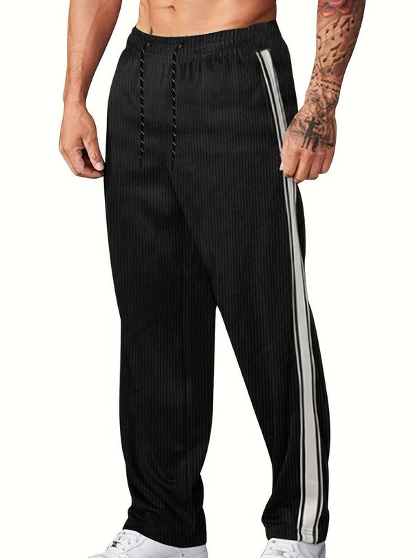 Men's Spring And Autumn Casual Long Pants, High-waisted Wide-leg Pants, Straight-leg Solid Color Pants With A Good Drape_viptrois.com