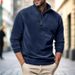 Men's Retro Zip-Up Fleece Hoodie With Stand Collar – Thickened Polyester Pullover For Fall & Winter (Black/Grey/Army Green/More)_viptrois.com