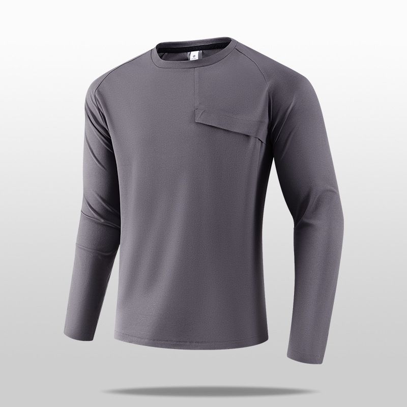 Men's Long Sleeve Performance Shirt – Thermal, Breathable & Versatile For Business Casual, Gym & Outdoor_viptrois.com