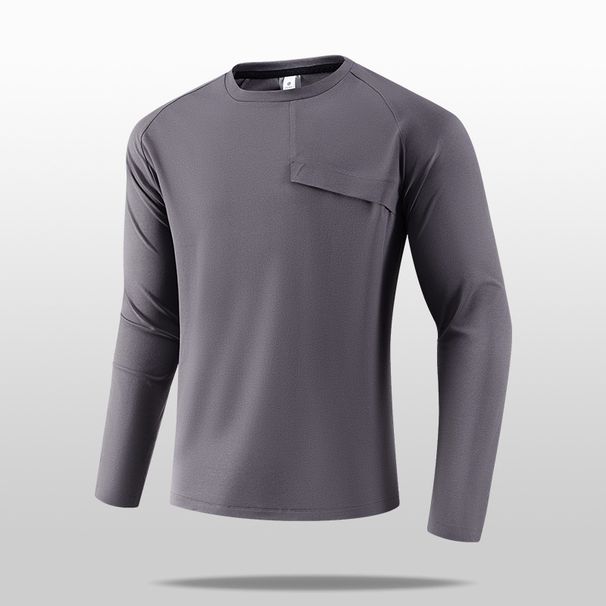 Men's Long Sleeve Performance Shirt – Thermal, Breathable & Versatile For Business Casual, Gym & Outdoor_viptrois.com