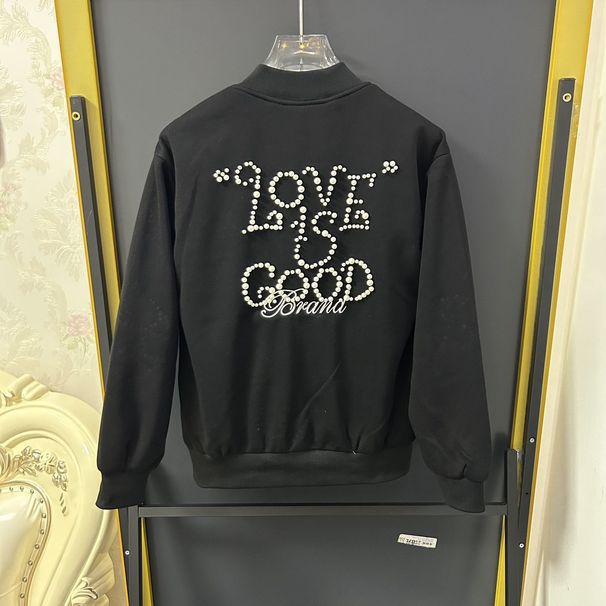 2025 Embroidered Pearl Jacket Men Women Spring And Autumn GOOD Versatile Baseball Stylish Coat For Couples_viptrois.com