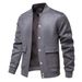 "Men's Suede Stand Collar Jacket – European-Sized Autumn & Winter Baseball Coat In Khaki/Grey/Green/Earthy Yellow (S-XXL)"_viptrois.com