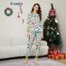 Christmas Deer Snowman Snowflake Christmas family dress printed homewear pajamas_viptrois.com