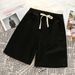 Men's Clothing Elastic Waist Denim Shorts Men's Summer Thin Loose Straight Pants Bf Trend Casual Shorts_viptrois.com