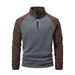 Tactical Fleece Jacket, Men's Fleece Hoodie, Autumn And Winter Color-blocked Fleece Pullover, Stand-up Collar Coat_viptrois.com