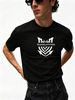 3 Pack Men's Oversized T-Shirts, 100% Cotton Crew Neck Casual Tees, Relaxed Fit Minimal Tribal Symbol Print Design, Black White Grey_viptrois.com