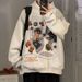 Pure 2022 New Versatile Loose Fit Trendy Men's Sweatshirt Fleece Printed Pullover Casual Hooded Autumn Winter Fashion_viptrois.com