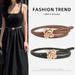 New Genuine Leather Women's Thin Waistband Women's Floral Waistband, Slimming Effect Cowhide Women's Belt With Sweater Dress Women's Style_viptrois.com