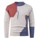 Pure Foreign Trade Autumn Winter Half Turtleneck Color Block Sweater Men's Trendy Fashion Twisted Pullover Base Knitwear_viptrois.com