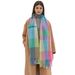 Unisex Plaid scarf with thick tassel bib rainbow scarf shawl_viptrois.com