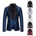 CT Men's Autumn Winter Jacquard Fashion Design Formal Lapel Suit Jacket XZ56_viptrois.com