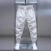 Spring Summer Men's Patchwork Jogger Pants Elastic Waist Slim Fit Embroidered Solid Color Casual Trousers Trendy Versatile_viptrois.com