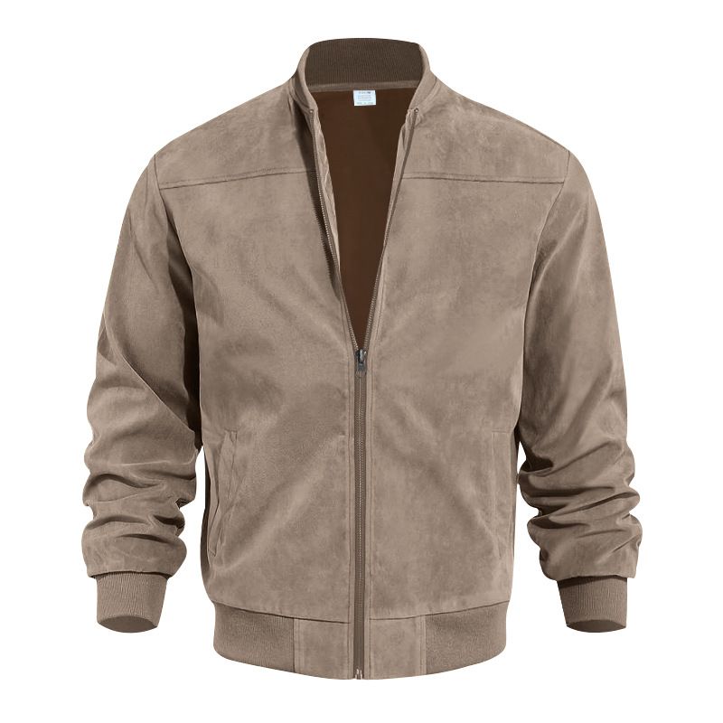 2026 Men's Leather Suede Jacket - Fall/Winter Fashion Casual Zip Pullover Long Sleeve Baseball Shirt Coat_viptrois.com