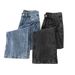 Streetwear Lightning Crack Wash Blue Jeans – Men’s Straight-Leg Flare Denim (M-3XL) – Stretch Cotton Blend, Mid-Rise, Zip Fly_viptrois.com