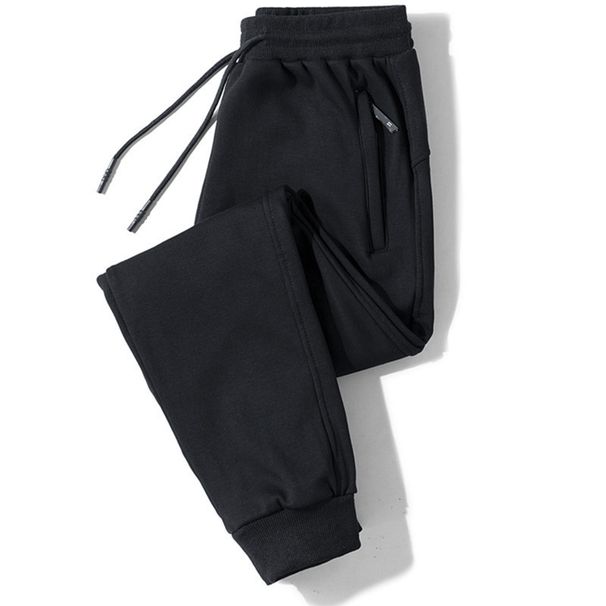 Men's Sports Pants For Spring, Autumn, Winter, Fleece-lined And Thickened, Loose Fit, Large Size, Cuffed At The Ankles,_viptrois.com