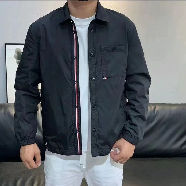 2024 Spring New Fashion Turn-Down Collar Korean Style Business Casual Men's Versatile Jacket Top_viptrois.com
