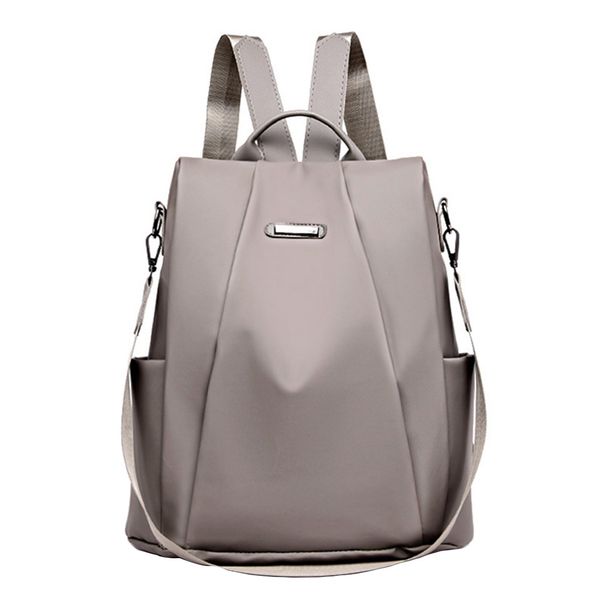 Kjiuyou Solid Color Women Large Capacity Anti-theft Oxford Cloth Shoulder Bag Backpack_viptrois.com