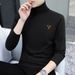 High Collar Spring And Autumn Long Sleeve T-Shirt Men's Korean Style Pure Cotton Warm Base Shirt One Piece Dropshipping_viptrois.com