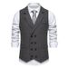 Men's Tweed Suit Vest Retro Lapel Double-breasted Vest, The Same As Shelby_viptrois.com
