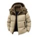 Men's Detachable Hood Winter Jacket – Windproof Padded Coat With Color Block Design (XS-XXL, Green/Khaki/Black/Blue)_viptrois.com