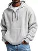Men's Clothing European And American Trendy Waffle Hoodie With Letter B Print, Loose Fitting Casual Menswear_viptrois.com