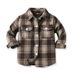 kid's clothing Children's plaid woolen long-sleeved cardigan autumn lapel single-breasted top_viptrois.com
