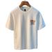 Short-sleeved T-shirt Men's Trendy Brand Summer Loose Five-quarter Sleeve 2025 New Simple Printed Top_viptrois.com