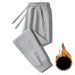 Men's Clothing Winter Fleece-Lined Sweatpants - Thickened Thermal Joggers With Drawstring Cuffs, Comfortable Cotton Knit Casual Pants (Black, Coffee)_viptrois.com