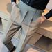 Men's Clothing British Style Business Suit Trousers Men Autumn Trend Slim Fit Slim Fit Nine Point Suit Trousers Men's Casual Trousers Solid Color_viptrois.com