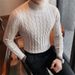 Half High Neck Thick Sweater For Men, Versatile For Autumn And Winter, Solid Color Knit Sweater, Base Sweater, Pullover_viptrois.com