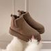 Large-size platform snow boots women's winter short tube lazy man with a slip-on warm cotton shoes_viptrois.com