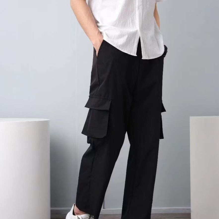 Men's Clothing Large Size Multi Pocket Overalls High Street Fashion Casual Pants Overalls Pants Spring Men's Loose Casual Overalls_viptrois.com