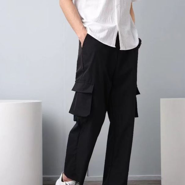 Men's Clothing Large Size Multi Pocket Overalls High Street Fashion Casual Pants Overalls Pants Spring Men's Loose Casual Overalls_viptrois.com