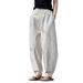 Chinese-style Men's Spring And Summer Thin, Loose, Large-sized Casual Long Pants, Wide-leg Cotton And Linen Curved Knife Pants_viptrois.com