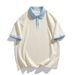Men's Summer Solid Color Polo T-Shirt Heavyweight Soft Polyester Short Sleeve Trendy For Students And Commuters_viptrois.com
