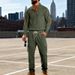 Men's Corduroy Sweatshirt Set Henry Button Loose Workwear Outdoor Commuter Autumn Winter New Arrival_viptrois.com