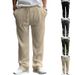 Men's Clothing Spring and Autumn Men's Casual Pants Loose Straight Pants Drapey Striped High waisted Wide leg Pants_viptrois.com
