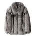 Men's clothing Autumn-winter fur men's coat Fashion casual silver fox fur coat thickened to keep warm_viptrois.com