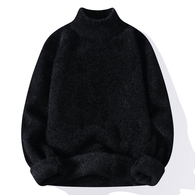 Men’s Plush Velvet Sweater Round Neck Thickened Pullover Imitation Mink Knit Winter Warm Casual_viptrois.com