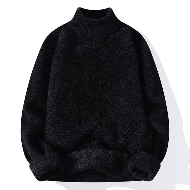 Men’s Plush Velvet Sweater Round Neck Thickened Pullover Imitation Mink Knit Winter Warm Casual_viptrois.com