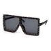 Clearance Large Square Frame Rhinestone Colored Sunglasses For Women Cross Border Platform Hot Selling Trendy Sunglasses For Women_viptrois.com