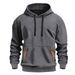 New Autumn And Winter Men's Fleece Hoodie, European-sized Fashionable Sporty Hoodie, Casual Multi-pocket Pullover_viptrois.com