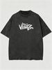 Summer New Washed Short-sleeved T-shirt, Men's Graffiti-style Letter Creative Printing Half-sleeved Youth Trend Versatile Casual Loose Base Tee_viptrois.com